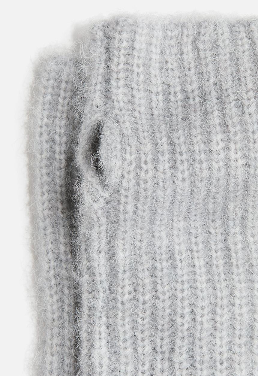 H&M - Fluffy wrist warmers - light grey marl