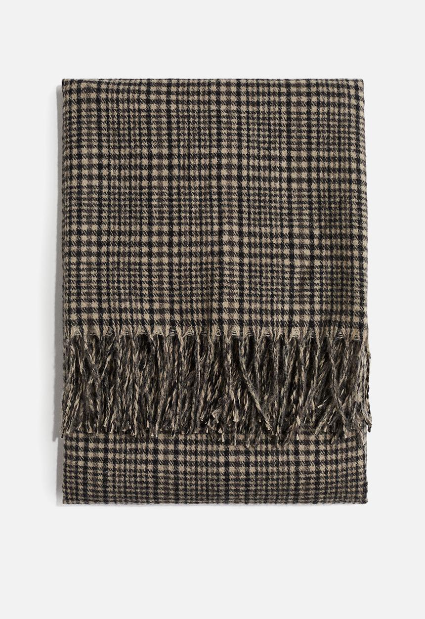 H&M - Blanket scarf - light beige checked