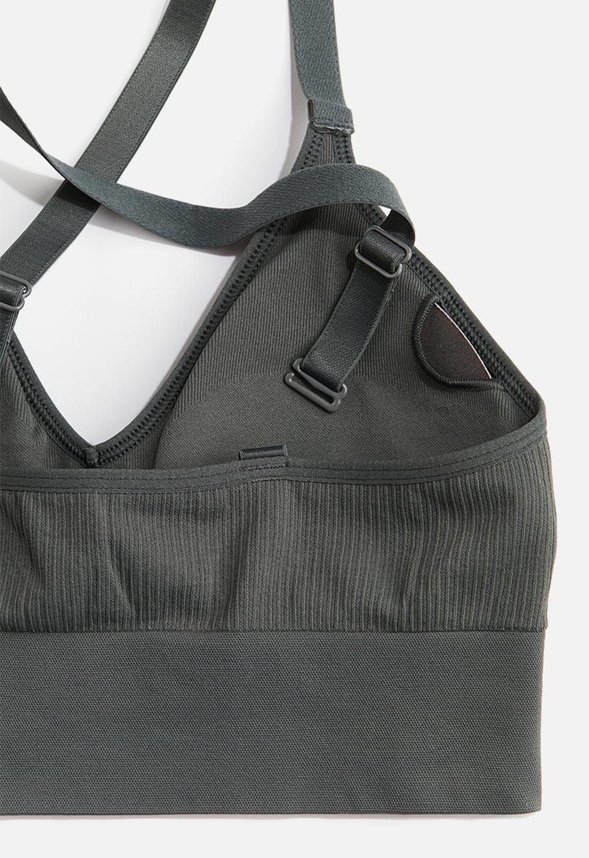 H&M - Seamless medium support sports bra with drymove™ - dark grey