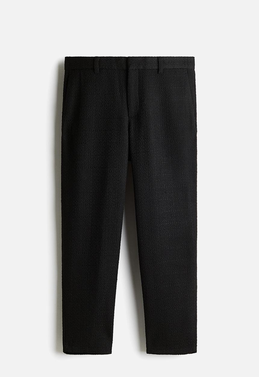 H&M - Regular fit cropped trousers - black