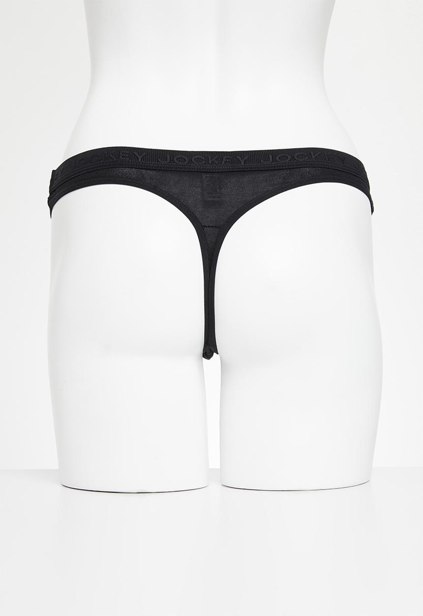 Jockey - 3 pack tonal elastic plain gstring - black/capp/taupe