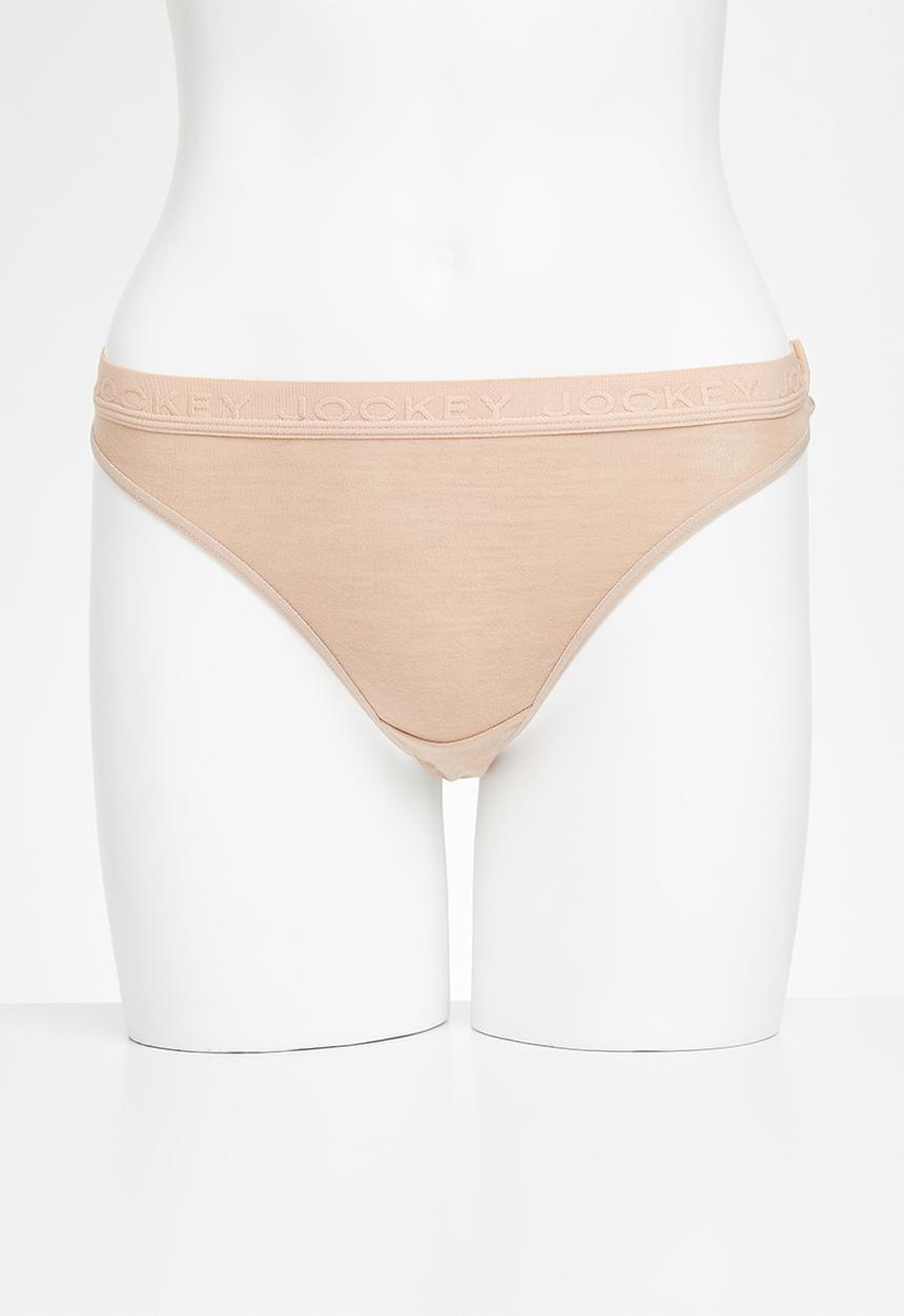 Jockey - 3 pack tonal elastic plain gstring - black/capp/taupe