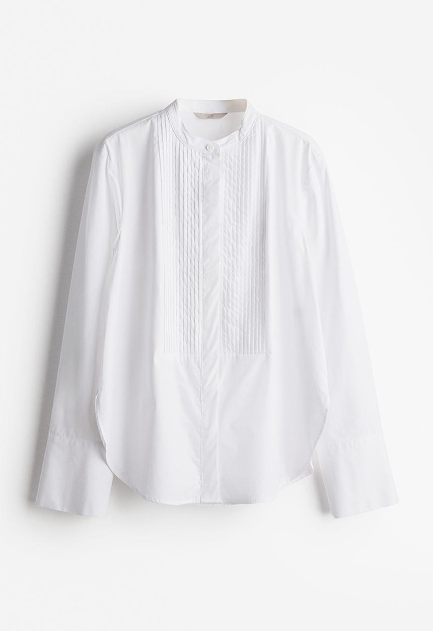 H&M - Poplin tuxedo shirt - white