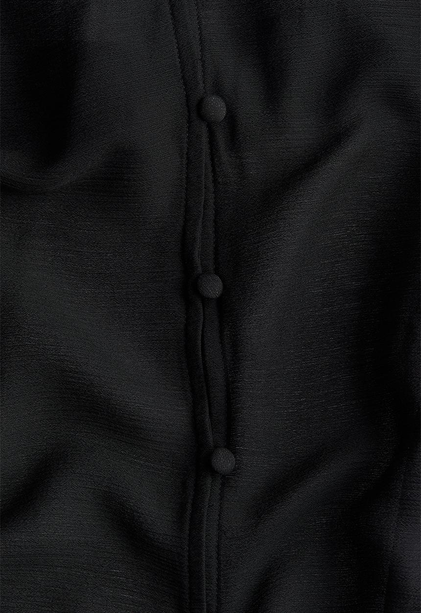 H&M - Flounce-trimmed chiffon blouse - black