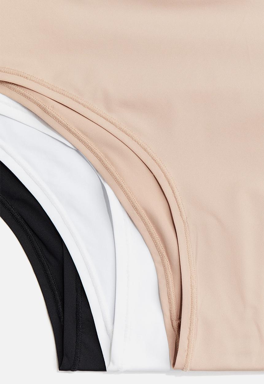 H&M - 3-pack microfibre hipster briefs - beige/black/white 