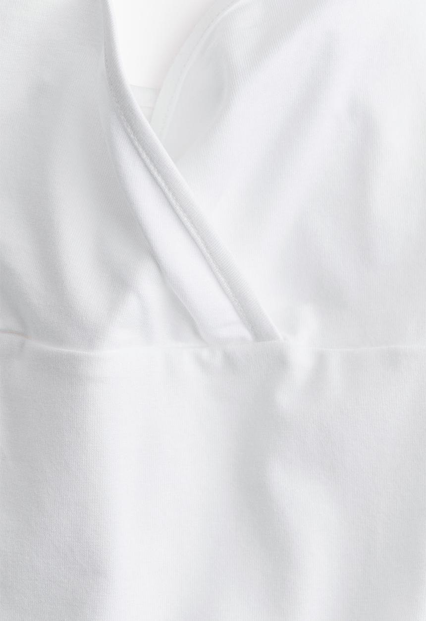 H&M - Overlock-detail strappy top - white
