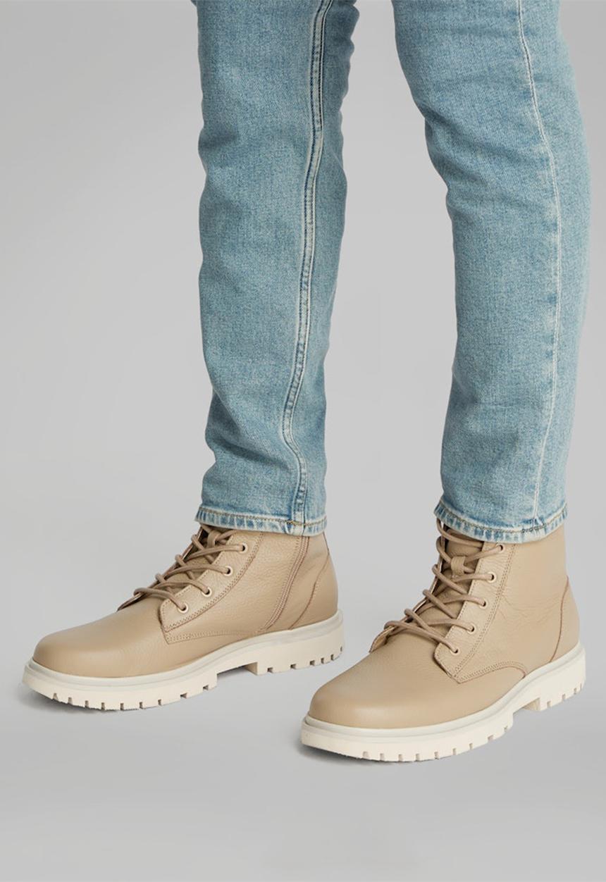 Calvin Klein - Eva Mid Lace-up Boot Tumbled - leather