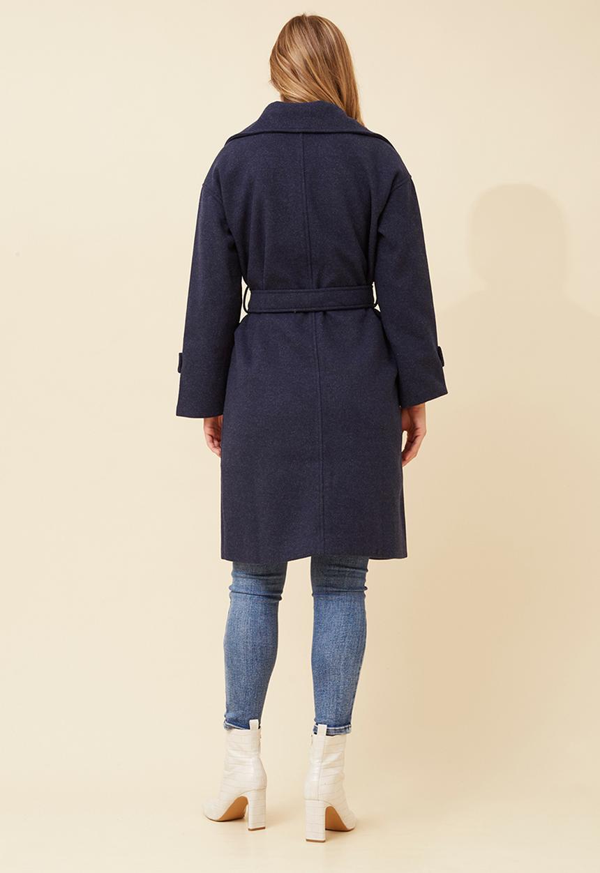 Stella Morgan - 4 Buttoned Melton Coat - Navy