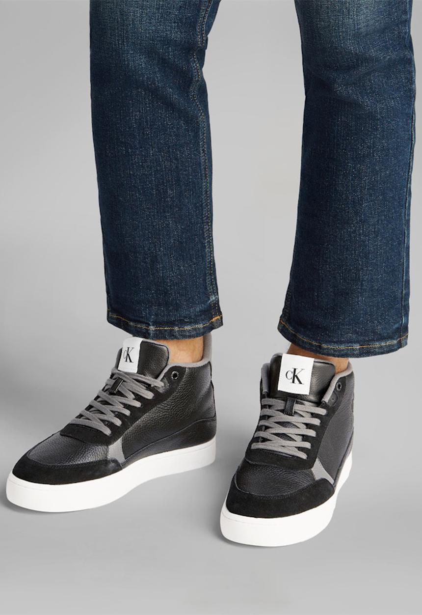Calvin Klein - Classic Cupsole Mid MG WMM -  Black/Charcoal Grey/Bright White