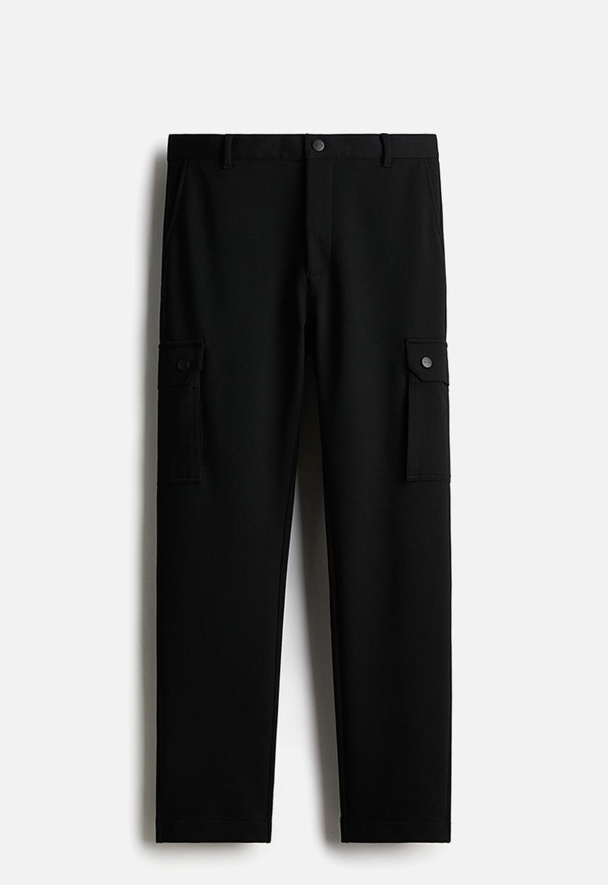 H&M - Slim fit cargo trousers - black
