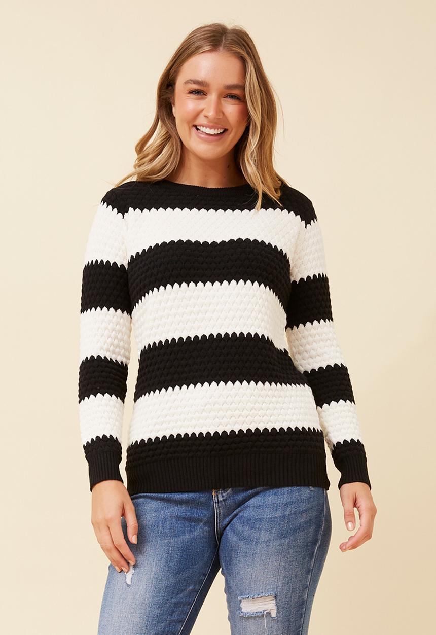 Stella Morgan - Broad Stripe Jersey - Black & White 
