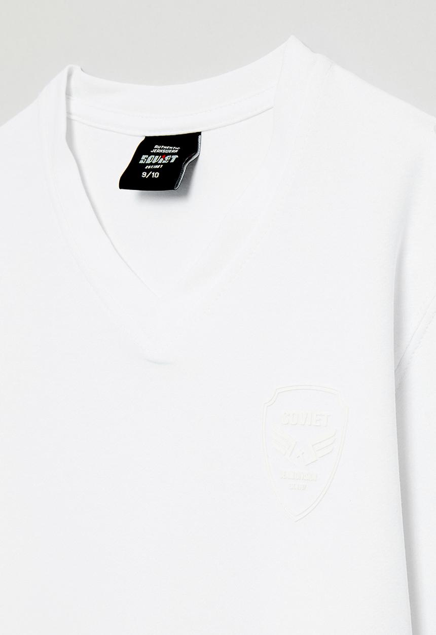 SOVIET - Boys Long Sleeve V-Neck Tee - White