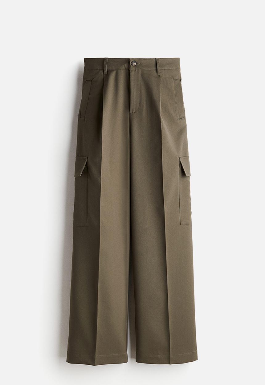 H&M - Wide cargo trousers - khaki green