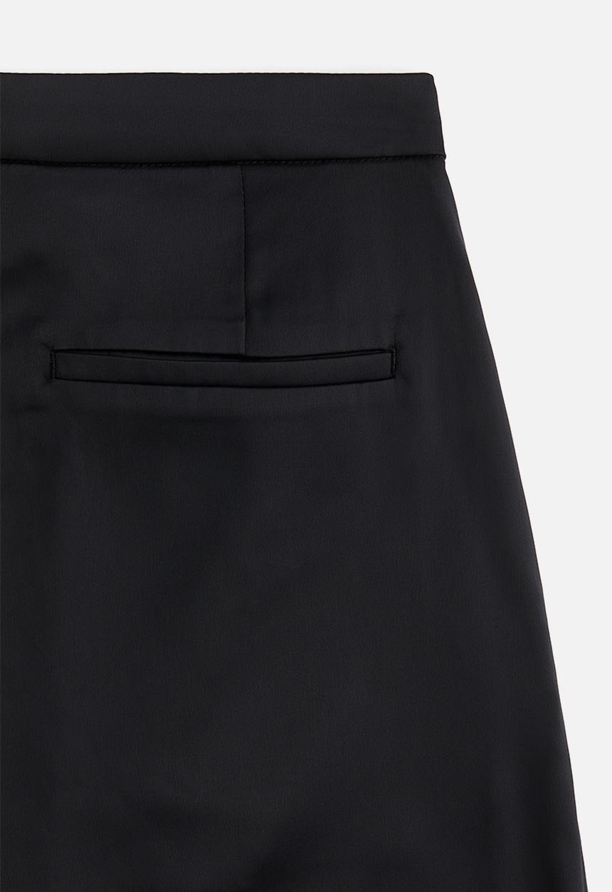H&M - Wide satin trousers - black