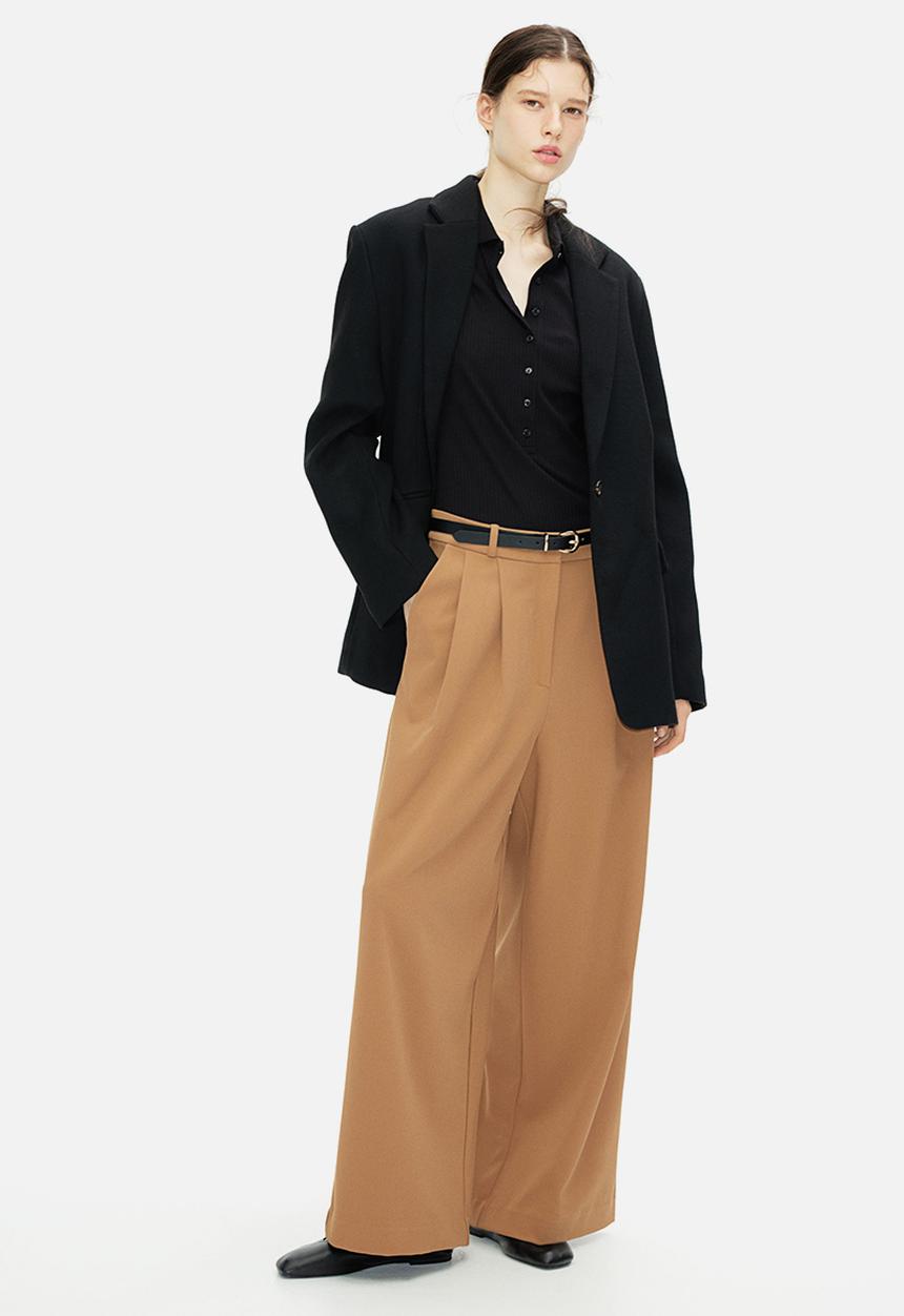 H&M - Wide trousers - dark beige