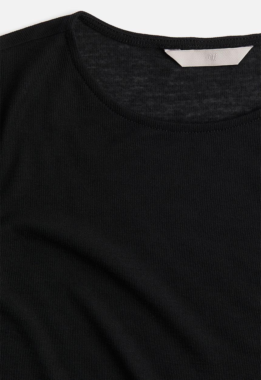 H&M - Sheer jersey top - black