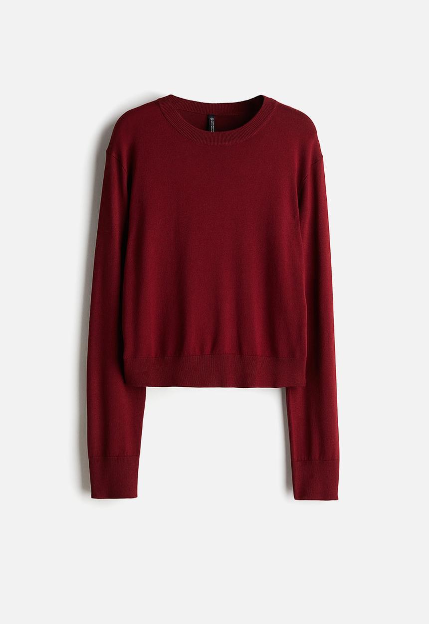 H&M - Short fine-knit jumper - red