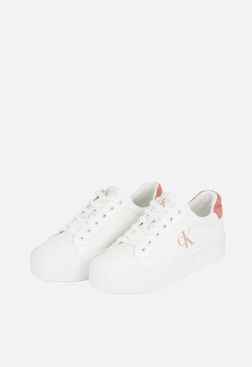 Calvin Klein - Bold Vulc Flatform Low Lth ML - Bright White/Tuscany