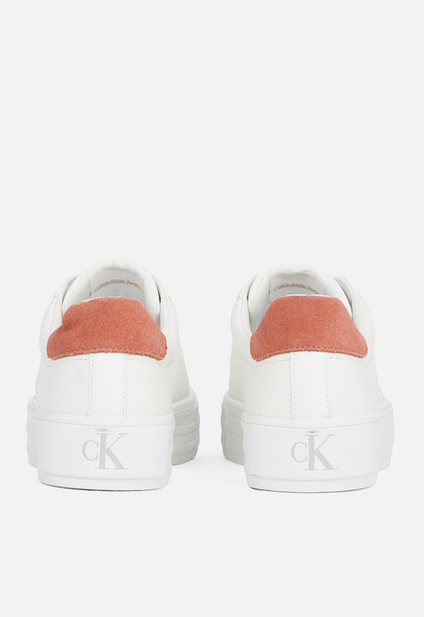 Calvin Klein - Bold Vulc Flatform Low Lth ML - Bright White/Tuscany