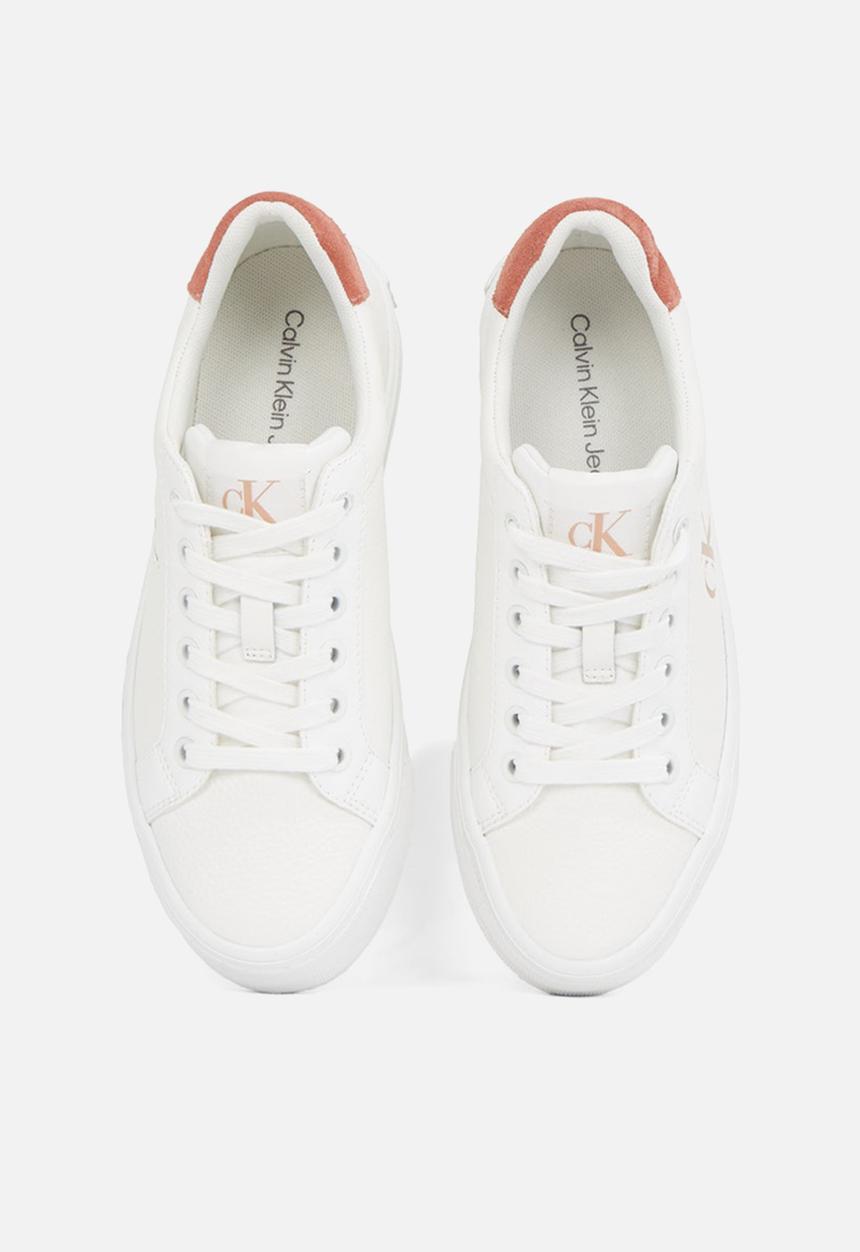 Calvin Klein - Bold Vulc Flatform Low Lth ML - Bright White/Tuscany