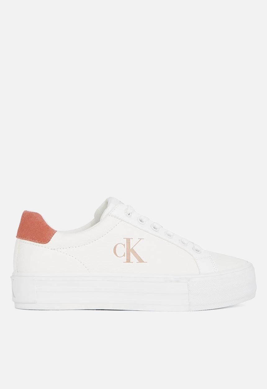 Calvin Klein - Bold Vulc Flatform Low Lth ML - Bright White/Tuscany
