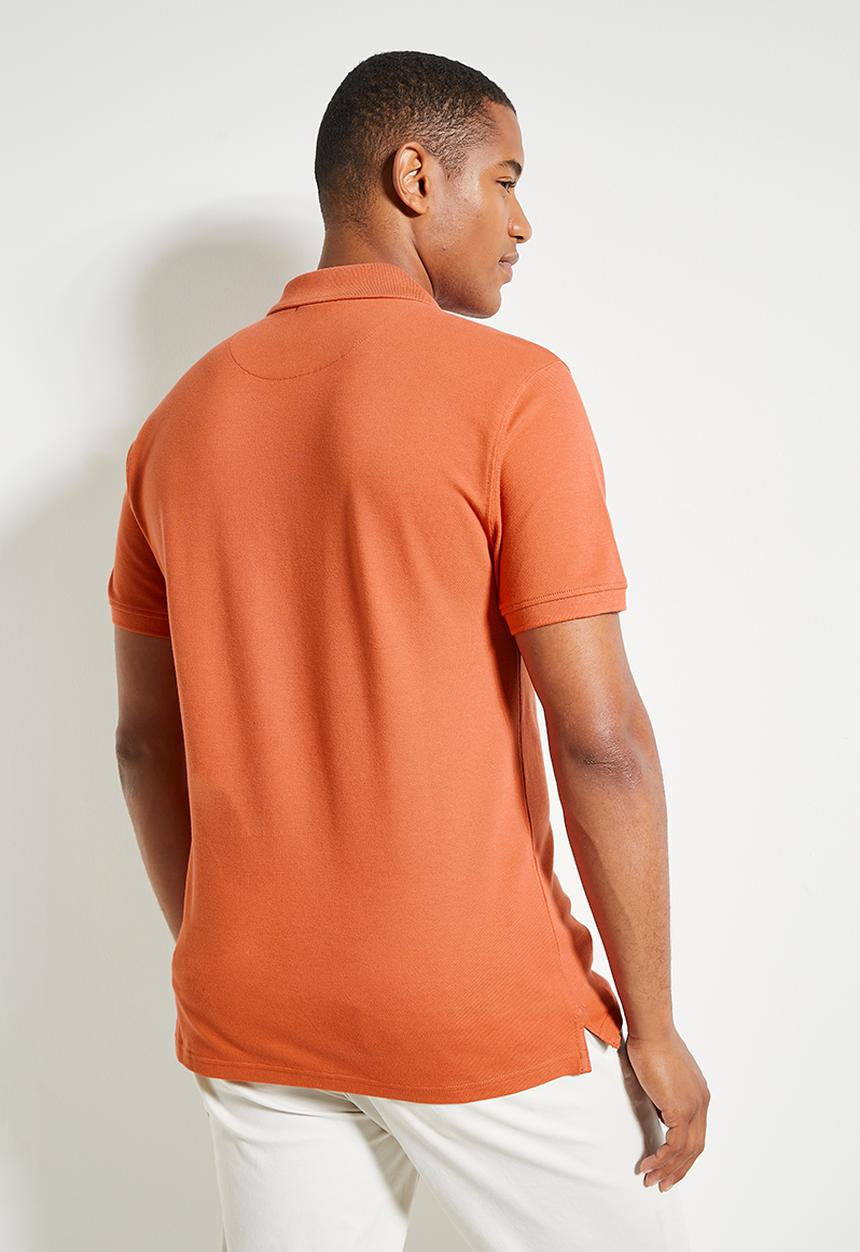 POLO - Mens Essential Pique Short Sleeve Golfer - Orange