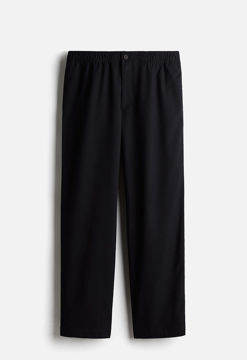 H&M - Relaxed fit twill trousers - navy blue 