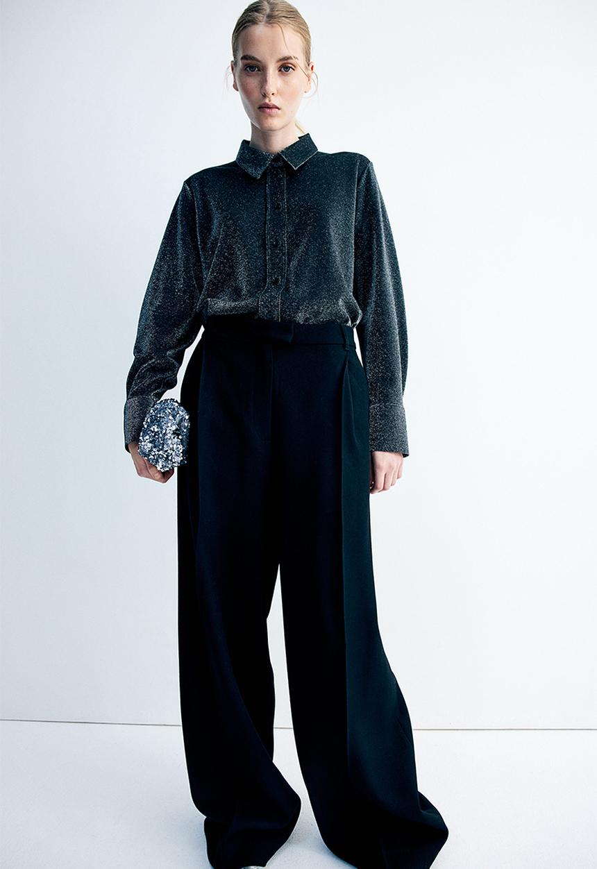 H&M - Glittery shirt - black