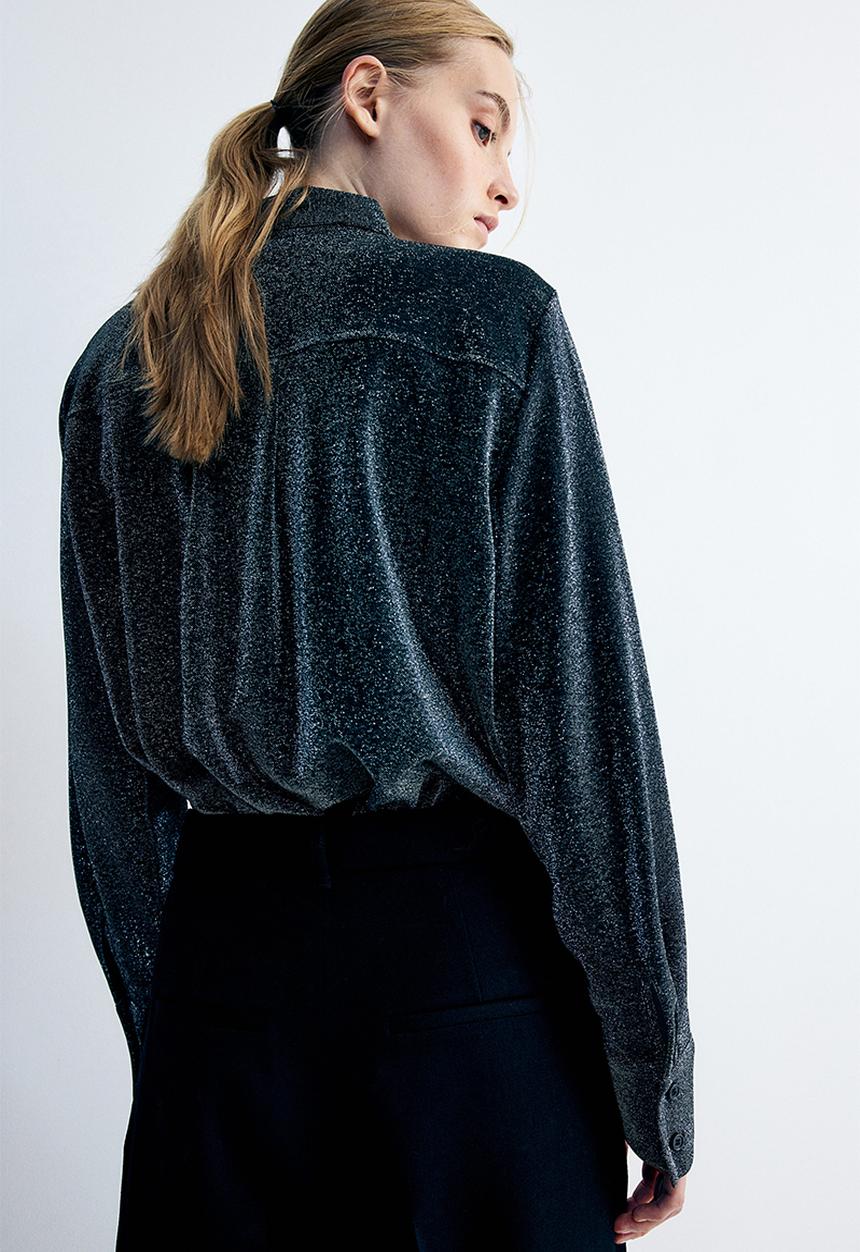 H&M - Glittery shirt - black