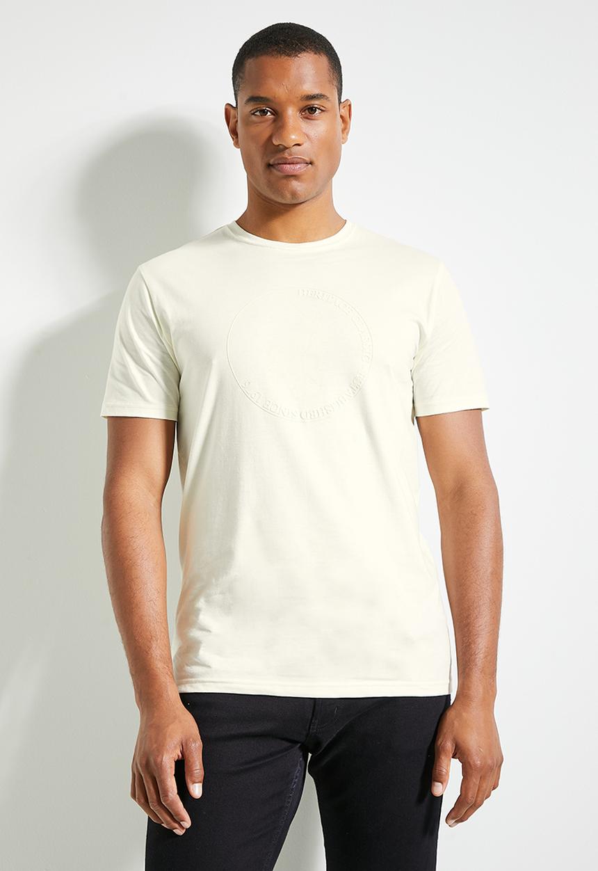 POLO - Mens Logo Printed Short Sleeve Tee - Off White
