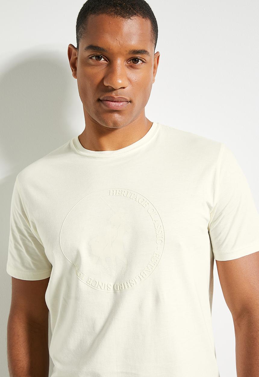 POLO - Mens Logo Printed Short Sleeve Tee - Off White