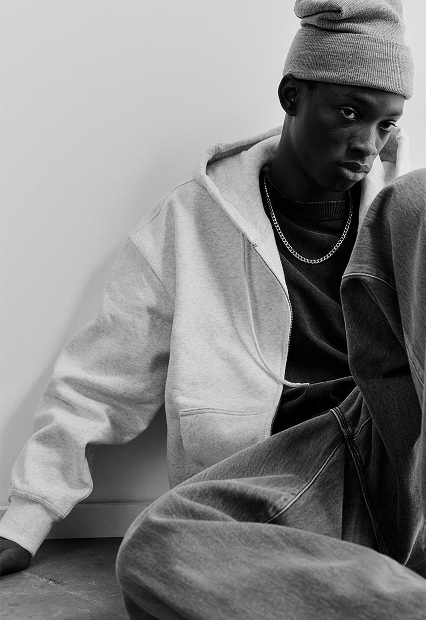 H&M - Oversized fit zip-through hoodie - light grey marl