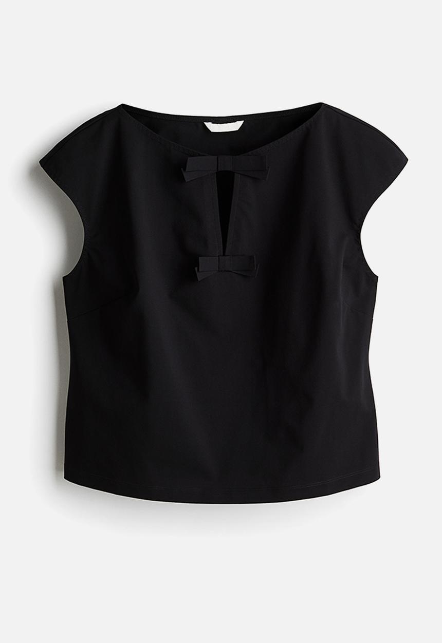 H&M - Bow-front top - black