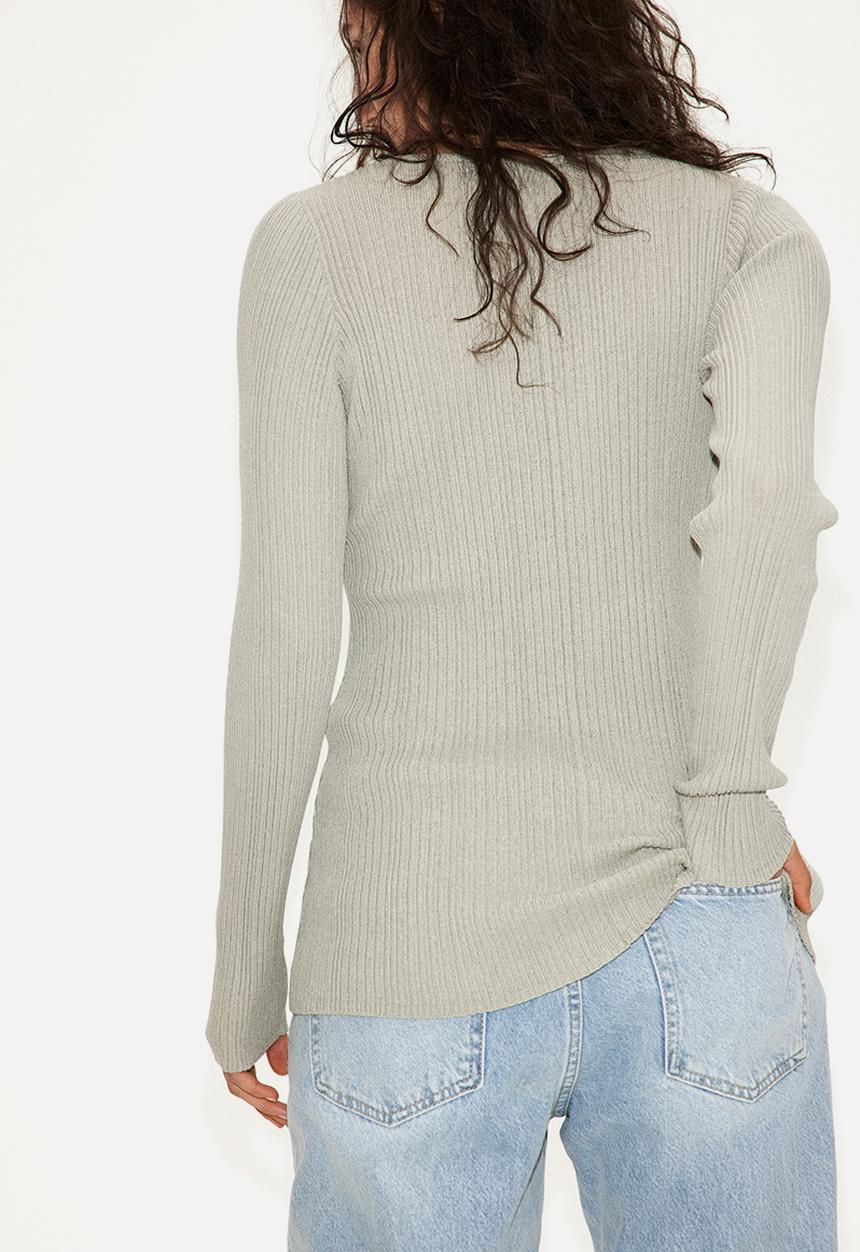 H&M - Lace-up top -  light khaki green 
