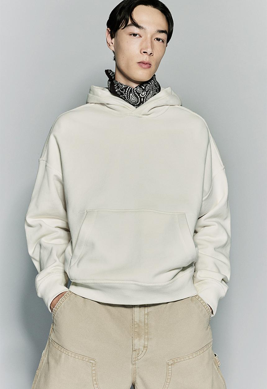 H&M - Oversized fit hoodie - white