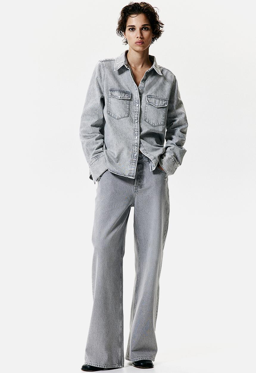 H&M - Wide jeans - light grey