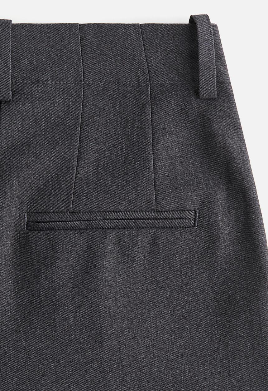 H&M - Wide twill trousers - dark grey marl