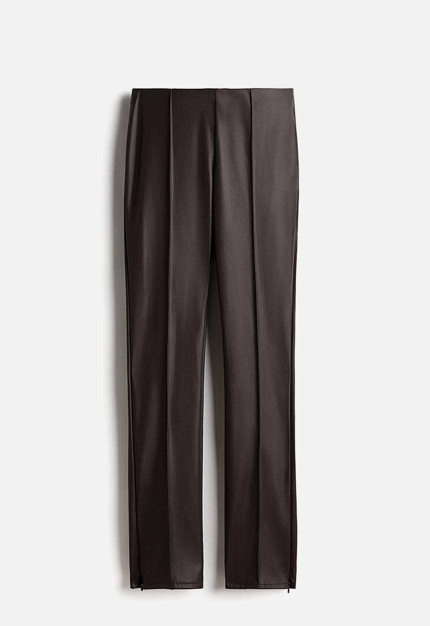 H&M - Coated leggings - dark brown