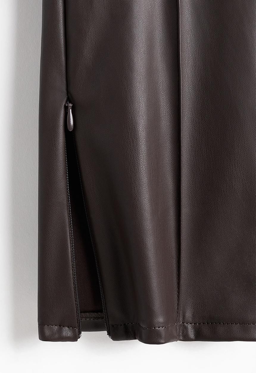 H&M - Coated leggings - dark brown