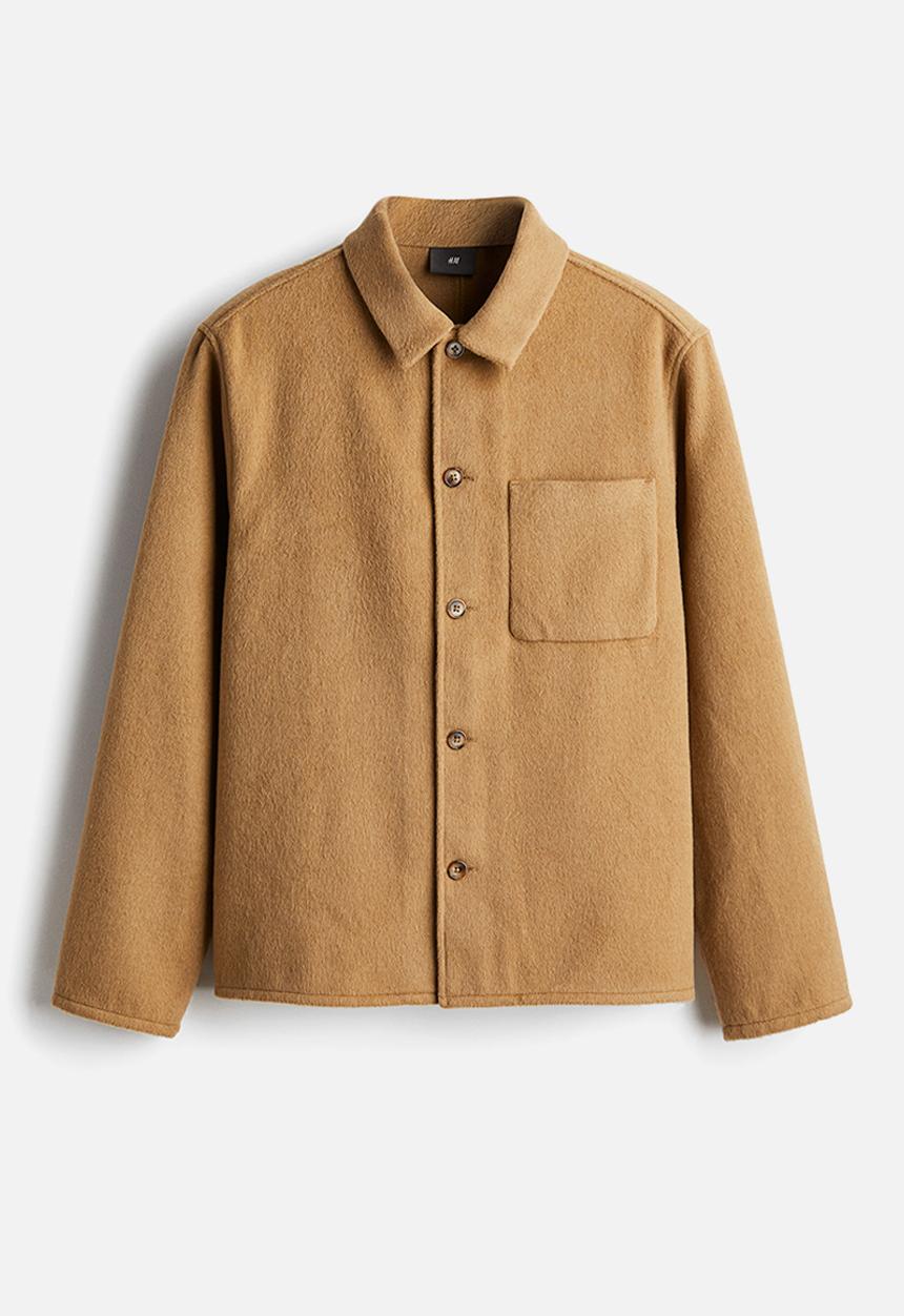 H&M - Regular fit brushed overshirt - dark beige