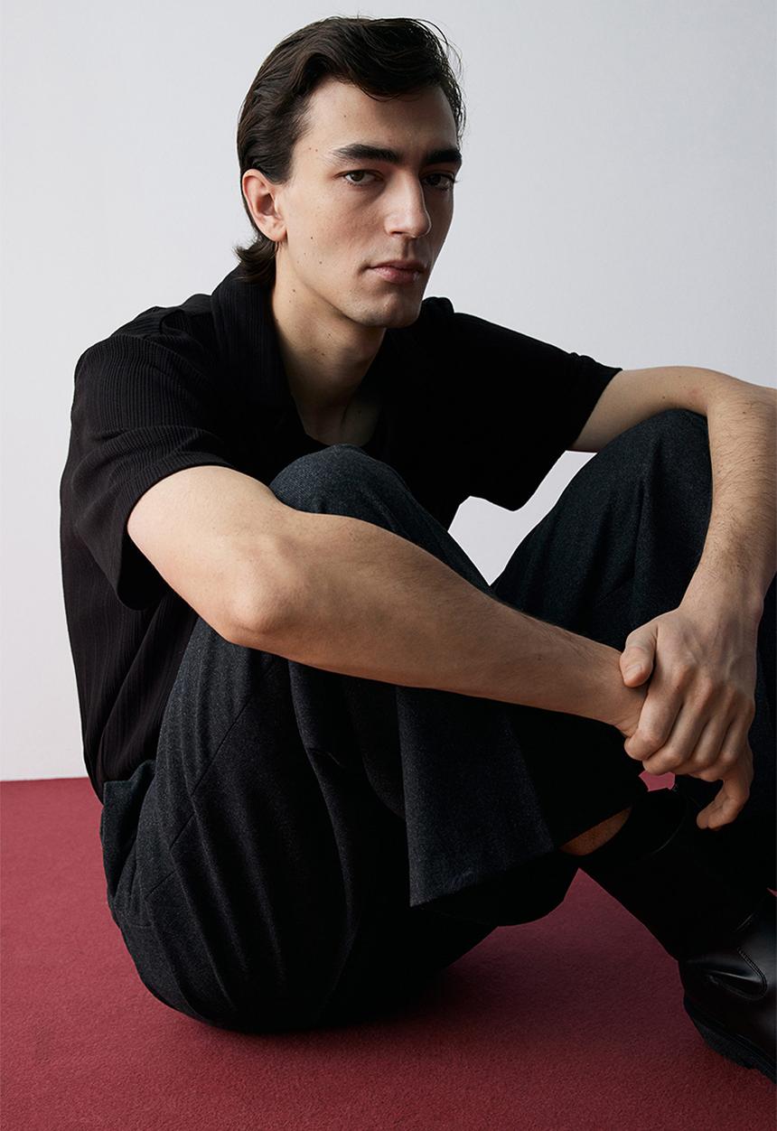 H&M - Regular fit knitted resort shirt - black