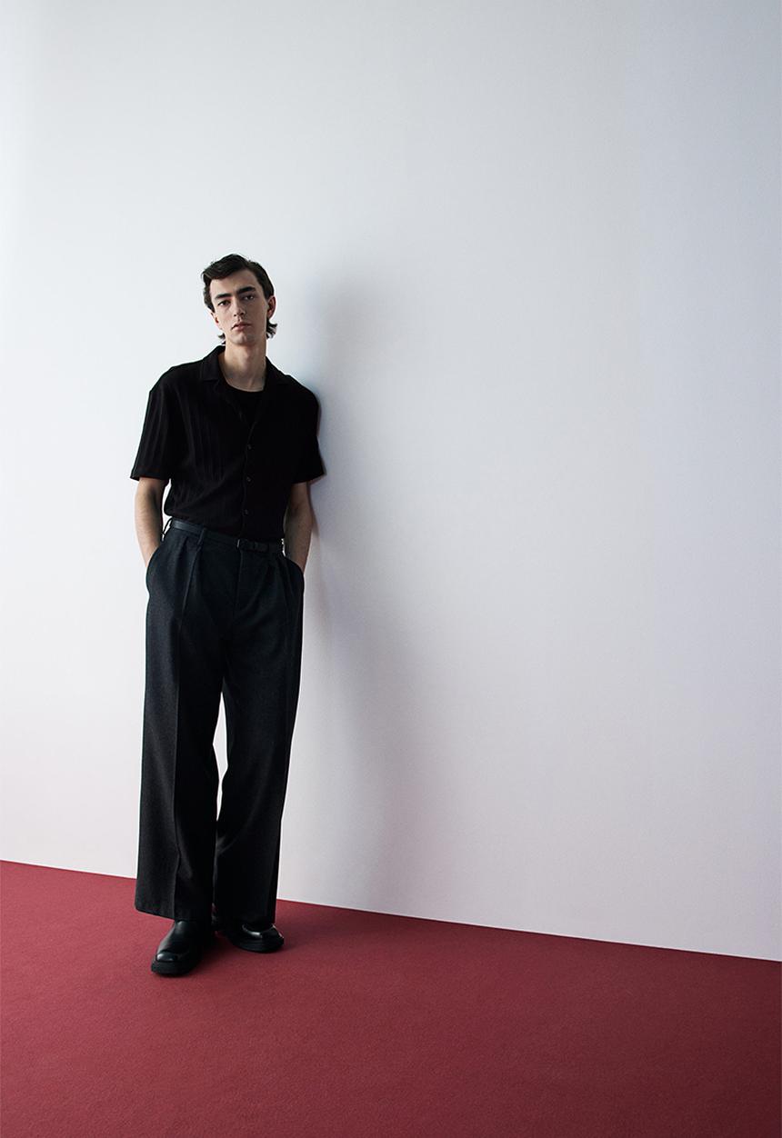 H&M - Regular fit knitted resort shirt - black