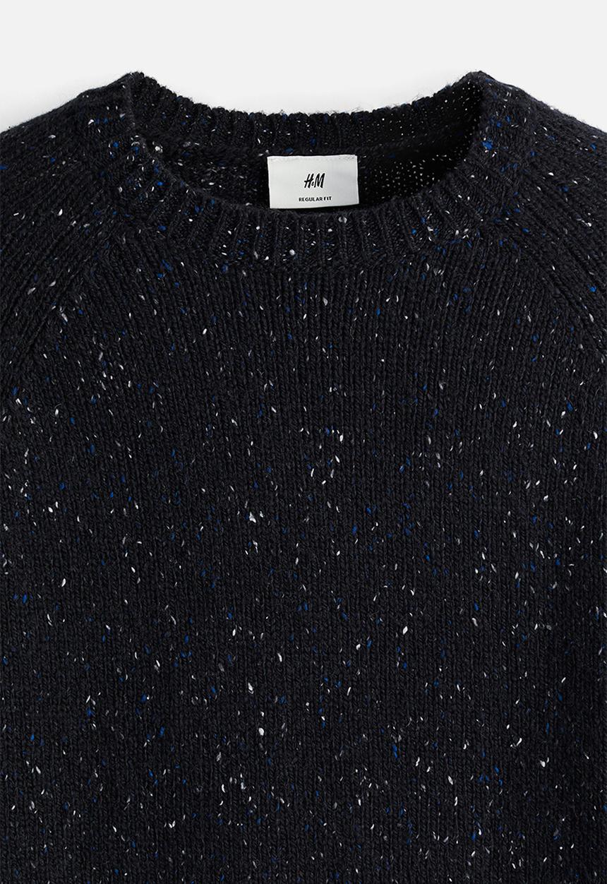 H&M - Regular fit wool-blend jumper - navy blue