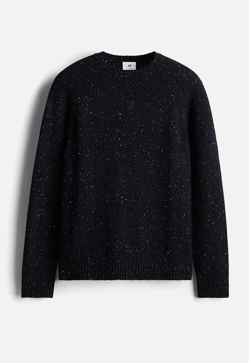 H&M - Regular fit wool-blend jumper - navy blue