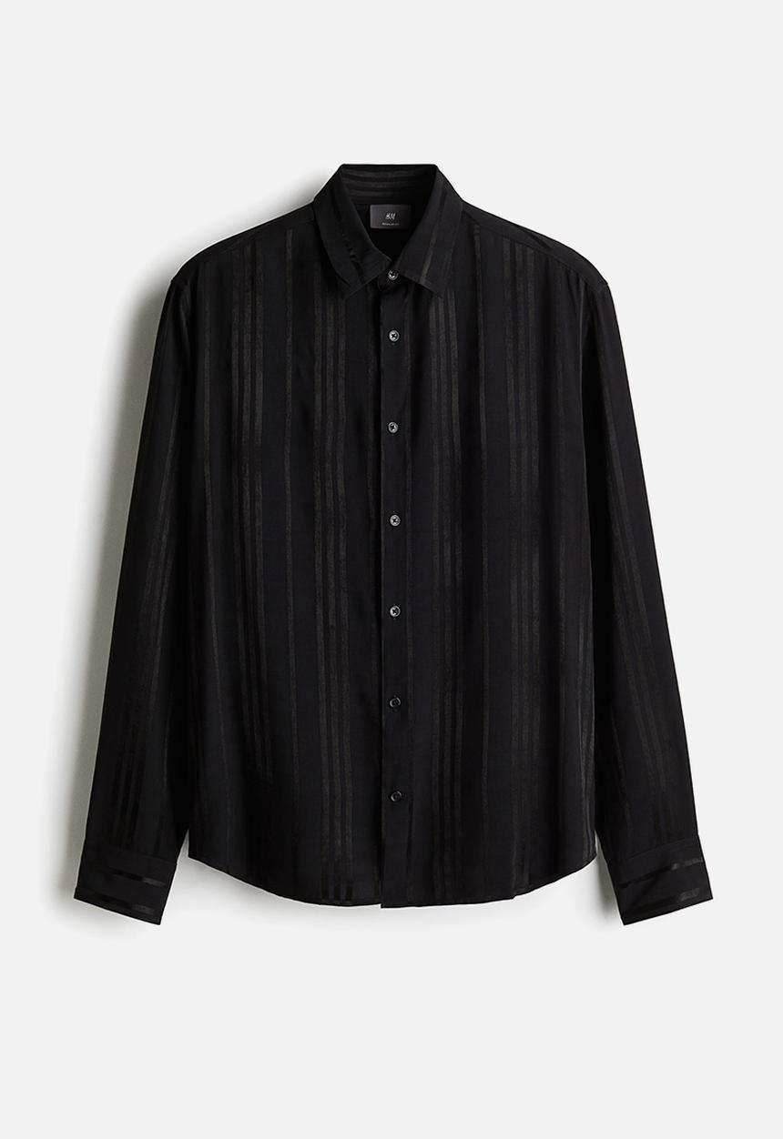 H&M - Regular fit shirt - black