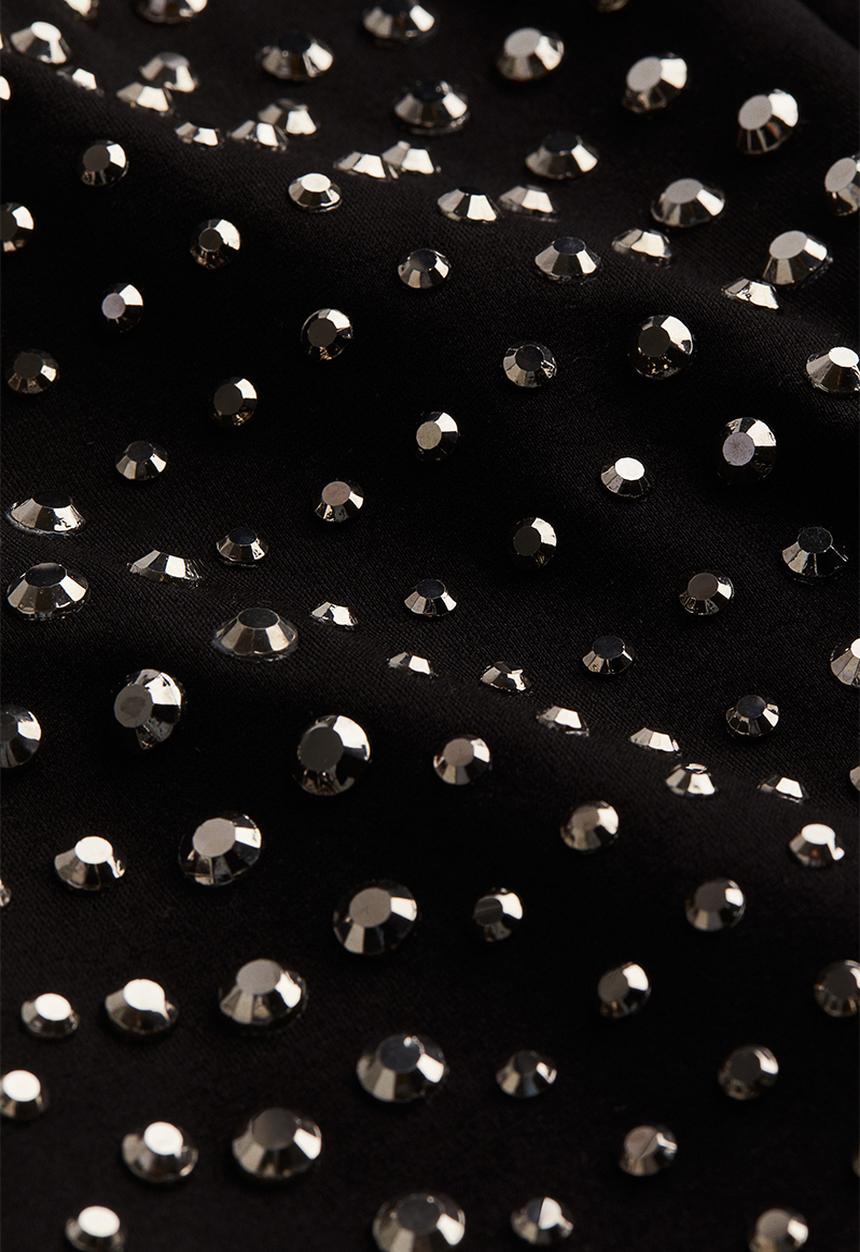 H&M - Embellished sleeveless dress - black & silver-coloured