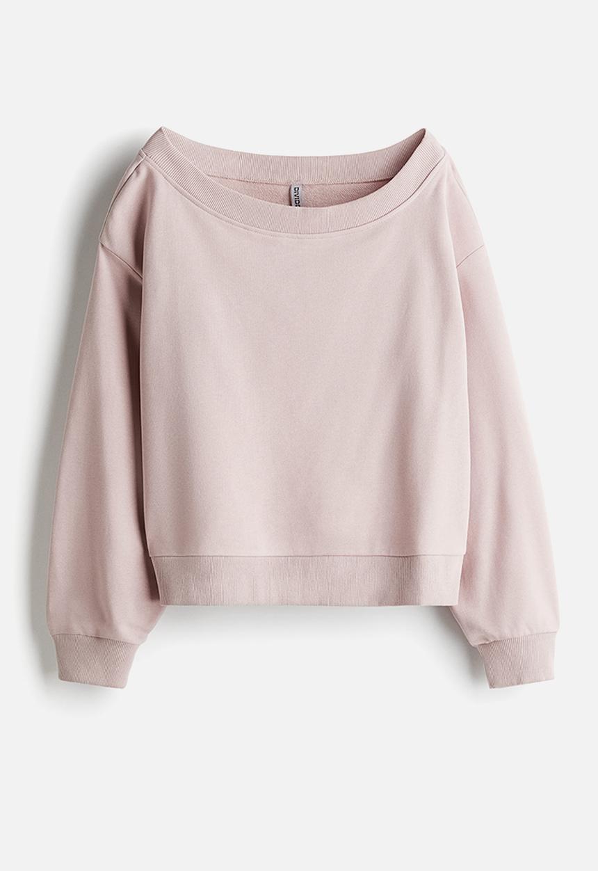 H&M - Off-the-shoulder sweatshirt - light dusty pink