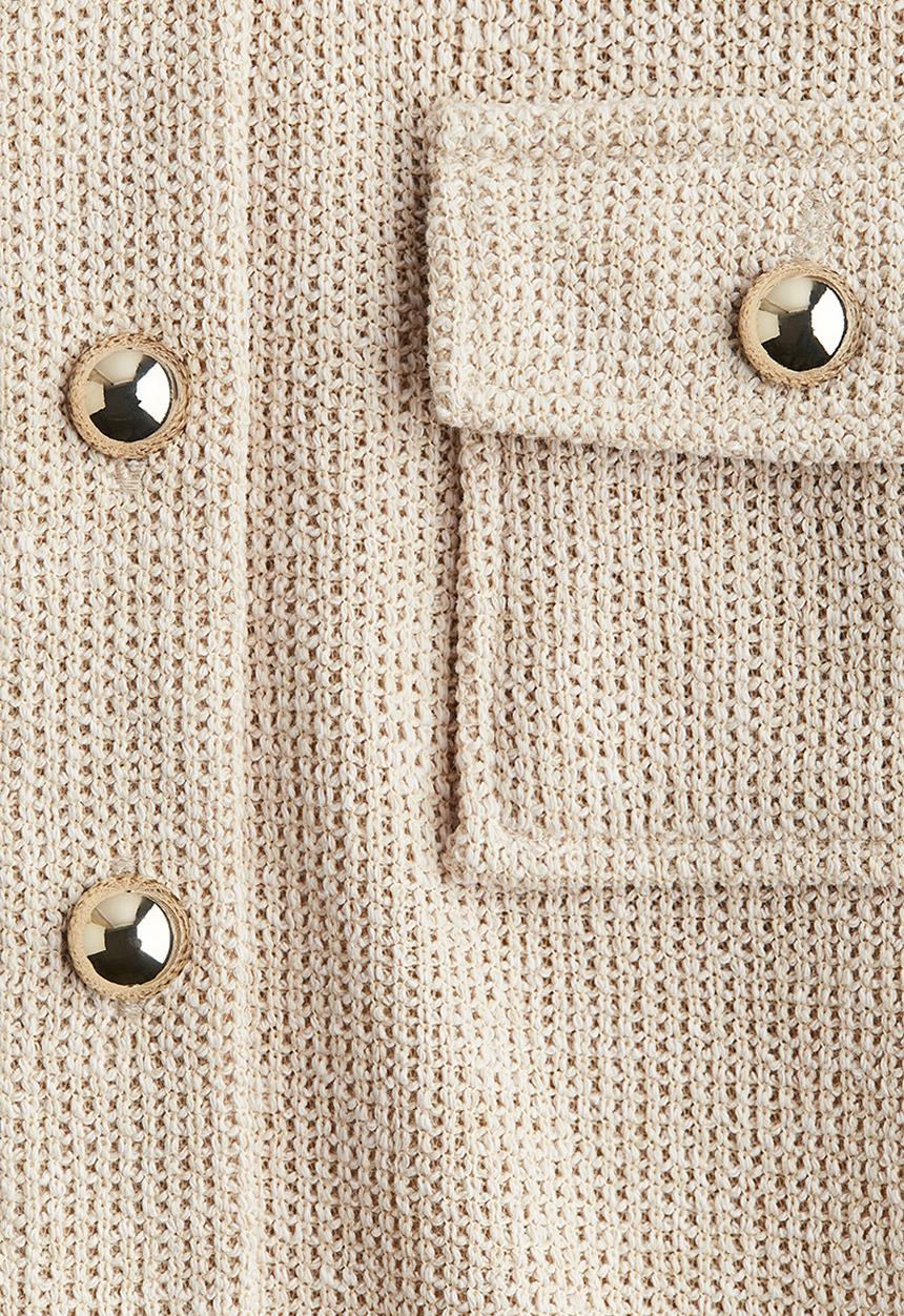 H&M - Waffled jersey top - light beige