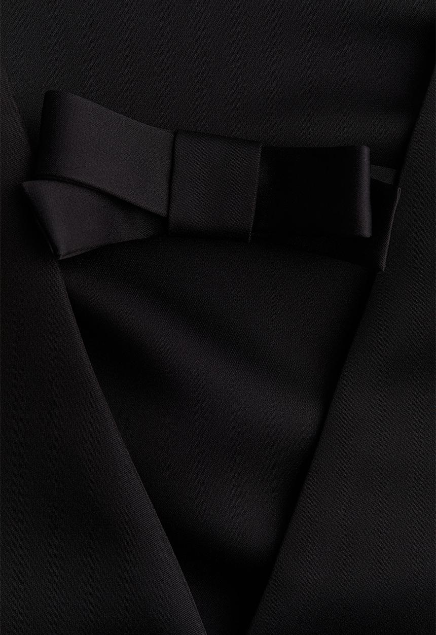 H&M - Bow-detail deep-back top - black