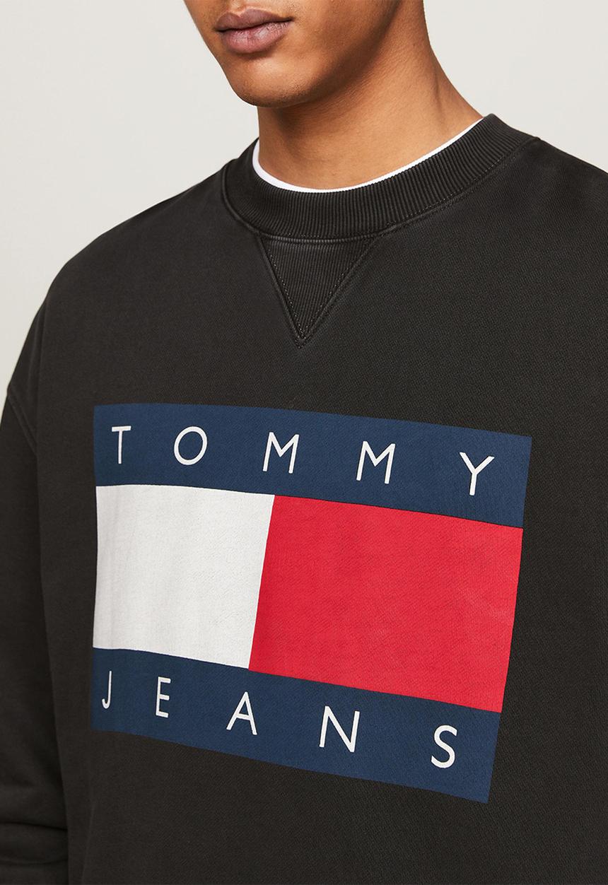Tommy Hilfiger - Tjm rlx big flag cneck ext - Black